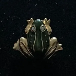 Gold and Green Frog Reptile Ornament