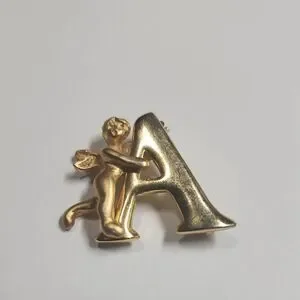 Gold Angel Letter A Brooch Gold Angel Letter A Brooch