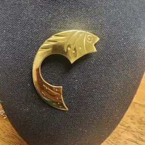 Gold Fish-Shaped Brooch