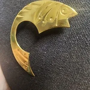Gold Fish-Shaped Brooch