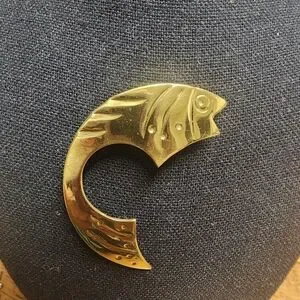 Gold Fish-Shaped Brooch