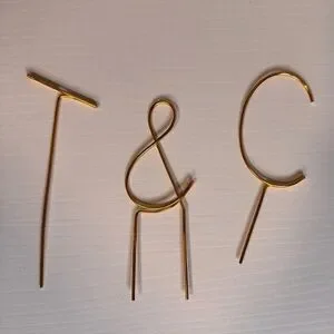 Gold Metal Letter Cake Toppers