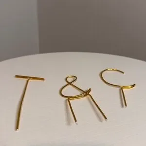Gold Metal Letter Cake Toppers