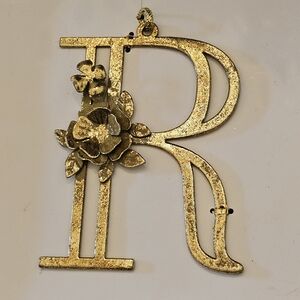 Gold Monogram Initial Ornaments Wondershop NEW Botanical Flower