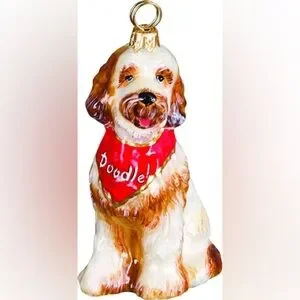 Goldendoodle With "Doodle" Bandana Joy To The World Doodle Dog Ornament NWT