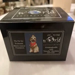 Goldendoodle With "Doodle" Bandana Joy To The World Doodle Dog Ornament NWT