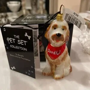 Goldendoodle With "Doodle" Bandana Joy To The World Doodle Dog Ornament NWT