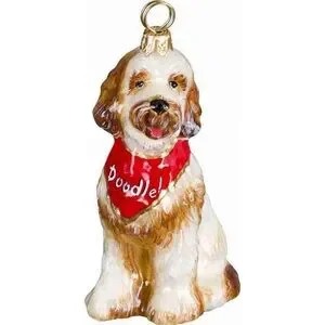 Goldendoodle with "Doodle" Bandana Joy To The World Doodle Dog Ornament NWT