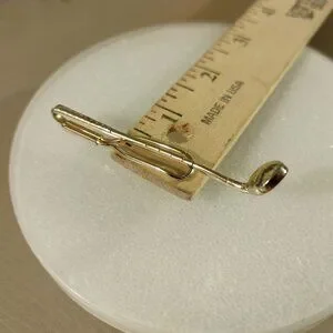 Golf Club Tie Money Clip Slender Yellow Gold Tone Bar