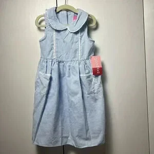 Good Lad Chambray striped Pinafore dress NWT girls 5