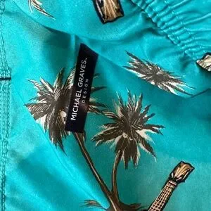 GOODFELLOW - Men’s Swim Trunks Guitar Print Michael Graves Design Medium Lined