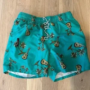 GOODFELLOW - Men’s Swim Trunks Guitar Print Michael Graves Design Medium Lined
