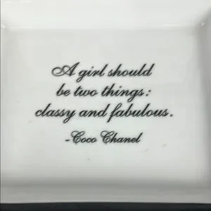 Gorgeous Trinket Dish With Quote From CoCo Chanel Great Gift Idea Gift Wrapp