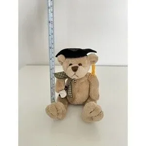 Graduation Plush Bear 6" Black Yellow Grad Gift Class of 2023