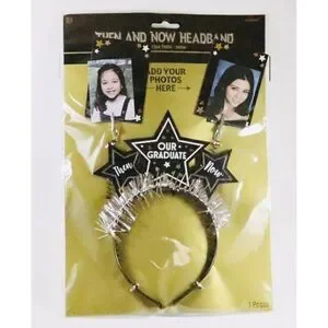 Graduation Then and Now Headband Customizable Celebrate Photo Prop Party Memory