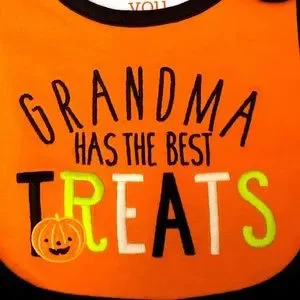Grandma Has The Best Treats Halloween Bib NWT