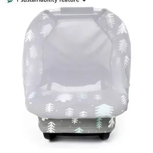 Gray And White Baby Car Seat Cover