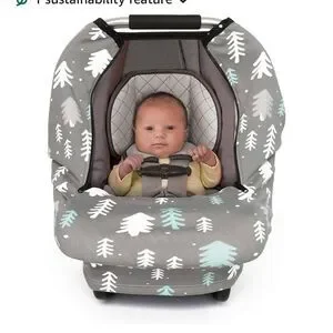 Gray And White Baby Car Seat Cover