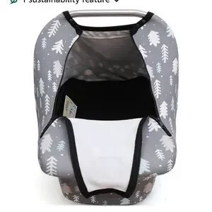 Gray And White Baby Car Seat Cover