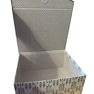 Gray And White Keepsake Box