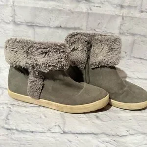 Gray Boots With Faux Fur