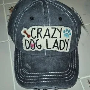 Gray Crazy Dog Lady Cap-NWT