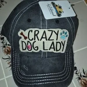 Gray Crazy Dog Lady Cap-NWT