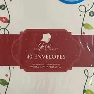 Great Papers White String Of Lights Festive Holiday Pack Of Envelopes 40 Count