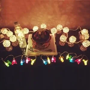 Green And Yellow Party Lights For Birthday Celebrations Battery Operate…