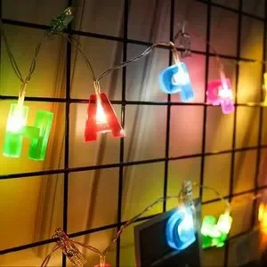 Green And Yellow Party Lights For Birthday Celebrations Battery Operate…