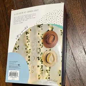 Green Leaf Curtain Lights - Warm White