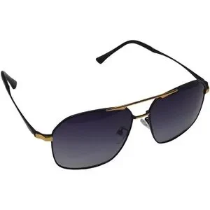 Gucci Aviator Sunglasses Black & Gold Gray Gradient Double Bridge