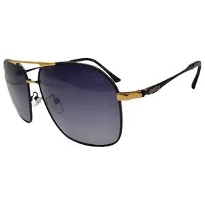 Gucci Aviator Sunglasses Black & Gold Gray Gradient Double Bridge