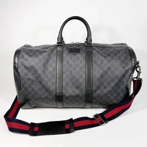 Gucci Black GG Supreme Large Duffle Bag