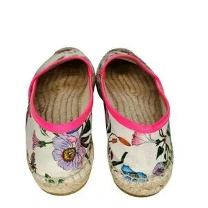 Gucci Flora Canvas Slip On Espadrille Flats