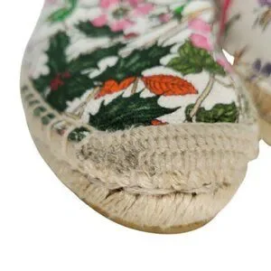 Gucci Flora Canvas Slip On Espadrille Flats