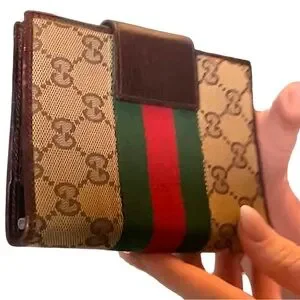 Gucci GG Classic Agenda Day Planner Binder Vintage Leather Wallet