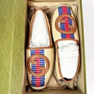 Gucci Interlocking G Raffia Leather Espadrille - Men’s 10.5