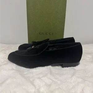 Gucci Men's Black Tassel Loafers