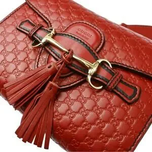 GUCCI Soft Microguccissima Mini Emily Chain Shoulder Bag Rosso