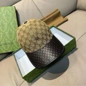 Gucci Tan and Dark Brown Men's Hat