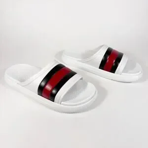 Gucci Web Rubber Pool Slide - Men’s 10.5