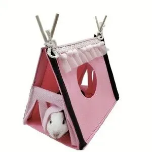 Guinea Pig Bundle Small Pet Hide Pink Felt Tent Snuffle Mat And Treat Ball