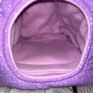 Guinea Pig Handmade Hut Bed Removable Pad Boba Tea Print Bearded Dragon Purple