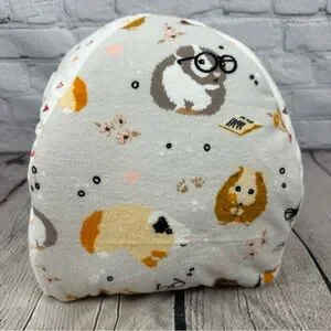 Guinea Pig Handmade Hut Bed Soft Flannel Fleece Hearts Bearded Dragon Rust Cream