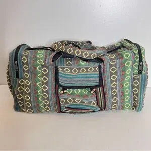 Gyspy Rose Hand Woven Large Big Boss Duffle Bag Shoulder Strap Bohemian Hippie