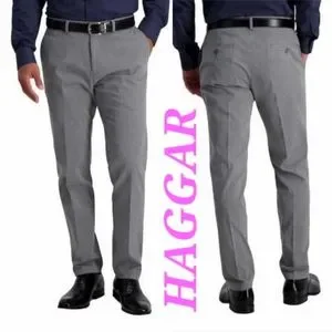 Haggar Premium No Iron Pant Straight fit in Heather Grey
