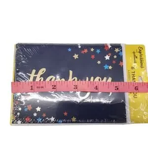 Hallmark Expressions Thank You Cards Blue With Colorful Stars 6 Cards LPH1083