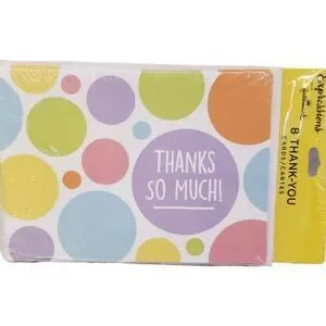 Hallmark Expressions Thank you Cards Colorful 6 Cards & Envelopes Blank LPH1098