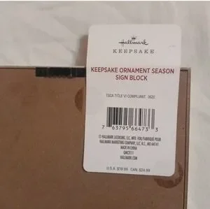Hallmark Keepsake Christmas Ornament Season Sign Block